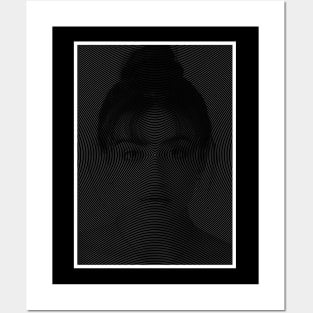 A Woman Portrait In Spiral Lines Posters and Art